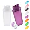ANNAKIKI Shaker Bottle Protein Shakes and 16-Ounce/400ML Shaker Bottle with Wire Whisk Balls,Free of BPA plastic (Purple+White(2PCS)) view 1