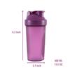 ANNAKIKI Shaker Bottle Protein Shakes and 16-Ounce/400ML Shaker Bottle with Wire Whisk Balls,Free of BPA plastic (Purple+White(2PCS)) view 2