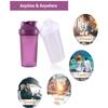 ANNAKIKI Shaker Bottle Protein Shakes and 16-Ounce/400ML Shaker Bottle with Wire Whisk Balls,Free of BPA plastic (Purple+White(2PCS)) view 4