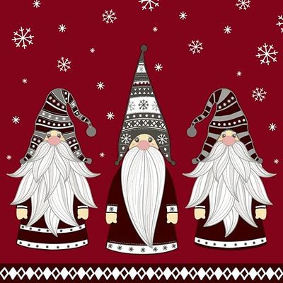 20 Napkins Family of the Gnome | Winter | Christmas | Table Decoration 33 x 33 cm