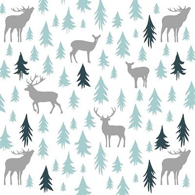 20 Napkins Animal Silhouettes in the Forest Winter Christmas Table Decoration 33 x 33 cm