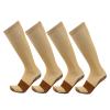 4 Pairs Copper Compression Socks for Men & Women Circulation 15-20mmHg Knee High Compression Socks Best Support for Nurses, Athletic, Running, Cycling, Flying, Travel (Nude,S-M) view 1