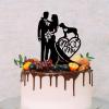Couple Wedding Cake Topper Bride And Groom With Field Spaniel Heart Dog Cake Topper Custom Dog Pet Topper Personalized Wedding Topper Bride Cake Topper Gift for Wedding Anniversary view 3