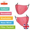 Infallible Inc Reusable Adults Unisex Cotton 3 Layered Face Cover - Washable, Breathable and Adjustable (Red Polka) view 2