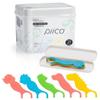 Piico Dental Floss Picks for Kids - Unflavored Twin-line Disposable Floss Picks for Kids in Fun and Colorful Designs. Flouride-Free Flosspicks with a Slim Travel Case (150 Count Homebox Dino) view 1