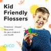 Piico Dental Floss Picks for Kids - Unflavored Twin-line Disposable Floss Picks for Kids in Fun and Colorful Designs. Flouride-Free Flosspicks with a Slim Travel Case (150 Count Homebox Dino) view 4