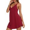 Leikar Sexy Lingerie For Women Chemise Nightgowns V Neck Babydoll Sexy Sleepwear Red view 3