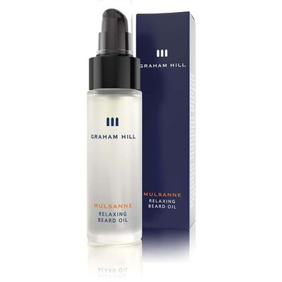 GRAHAM HILL Mulsanne Relaxing Beard Oil for Men - 30ml | Nourishing Beard Growth Oil with Cold-Pressed Jojoba - Vegan, Beard Oil for Glossy Smooth Beard and Mustache