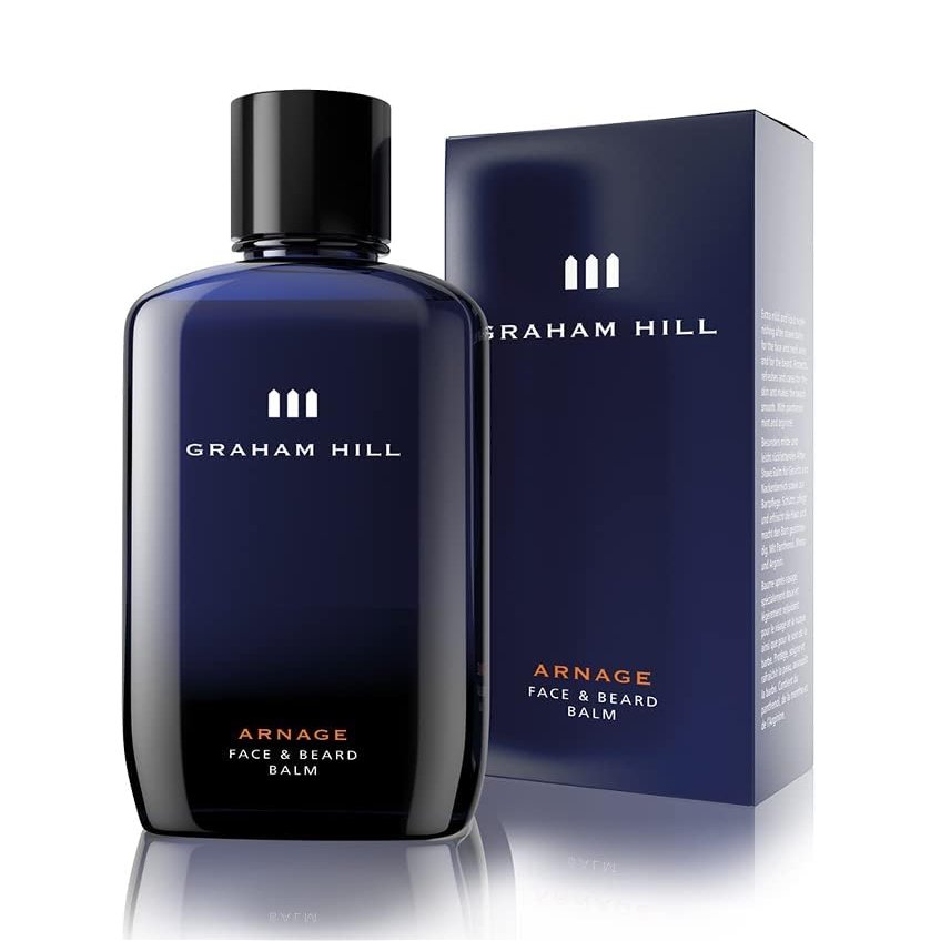 GRAHAM HILL Arnage Soothing & Refreshing Face and Beard Balm for Men, 200ml - Beard Balm, Men's Face Moisturizer, Vegan Beard Moisturiser for Men with Panthenol, Jojoba Oil & American Cuckoo Flower