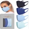 VIRTUE CODE Second Skin Cloth Face Mask Pack. 4 Buttery Soft Masks Washable Fabric - Blue Face Mask Reusable. Stretchy, Comfortable, Fresh Facemask. view 1