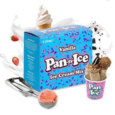 Pan-n-Ice 3L Ice Cream Mix - Refill for Use at Home with Pan-n-Ice Ice Cream Maker and Ice Cream Roll Maker - Compatible with any Ice Cream Machine - Make Delicious Icecream with Superior Creamy Taste