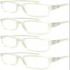 4 Pairs Sports Design Zizo Eyewear Comfortable Stylish Reading Glasses/Plastic Glasses Frame R152 Spectacles (No-Slip White, 2.50 Magnification) view 1
