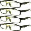 4 Pairs Sports Design Zizo Eyewear Comfortable Stylish Reading Glasses/Plastic Glasses Frame R152 Spectacles (Pearly Yellow, 1.00 Magnification) view 1