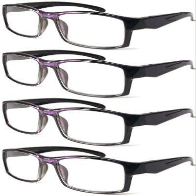 4 Pairs Sports Design Zizo Eyewear Comfortable Stylish Reading Glasses/Plastic Glasses Frame R152 Spectacles (Pearly Purple, 1.50 Magnification)
