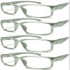 4 Pairs Sports Design Zizo Eyewear Comfortable Stylish Reading Glasses/Plastic Glasses Frame R152 Spectacles (Matte Silver, 0.00 Magnification) view 1