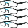 4 Pairs Sports Design Zizo Eyewear Comfortable Stylish Reading Glasses/Plastic Glasses Frame R152 Spectacles (Pearly Blue, 0.00 Magnification) view 1