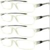 4 Pairs Sports Design Zizo Eyewear Comfortable Stylish Reading Glasses/Plastic Glasses Frame R152 Spectacles (No-Slip Black, 3.00 Magnification) view 1