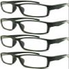 4 Pairs Sports Design Zizo Eyewear Comfortable Stylish Reading Glasses/Plastic Glasses Frame R152 Spectacles (Black/Arms Silver, 2.00 Magnification) view 1