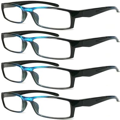 4 Pairs Sports Design Zizo Eyewear Comfortable Stylish Reading Glasses/Plastic Glasses Frame R152 Spectacles (Pearly Blue, 2.00 Magnification)