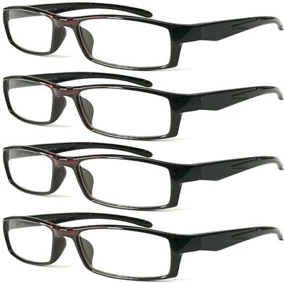 4 Pairs Sports Design Zizo Eyewear Comfortable Stylish Reading Glasses/Plastic Glasses Frame R152 Spectacles (Pearly Burgundy, 0.50 Magnification)