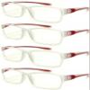 4 Pairs Sports Design Zizo Eyewear Comfortable Stylish Reading Glasses/Plastic Glasses Frame R152 Spectacles (No-Slip Red, 3.00 Magnification) view 1