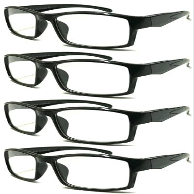 4 Pairs Sports Design Zizo Eyewear Comfortable Stylish Reading Glasses/Plastic Glasses Frame R152 Spectacles (Black, +2.00 Magnification)