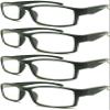 4 Pairs Sports Design Zizo Eyewear Comfortable Stylish Reading Glasses/Plastic Glasses Frame R152 Spectacles (Black/Arms Grey, 3.50 Magnification) view 1