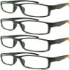 4 Pairs Sports Design Zizo Eyewear Comfortable Stylish Reading Glasses/Plastic Glasses Frame R152 Spectacles (Black/Arms Orange, 0.50 Magnification) view 1
