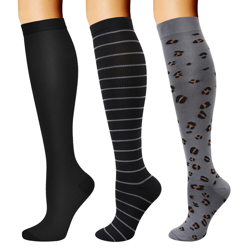 DRESHOW Compression Socks For Men & Women Best Support for Athletic Running Flight Travel Cycling