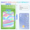 100 Pieces Smell Proof Mylar Resealable Bags Holographic Packaging Bags Resealable Bags with Clear Window for Food Storage & Shine view 2