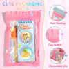 100 Pieces Resealable Mylar Smell Proof Bags, Holographic Packaging Bags, Resealable Zipper Bags with Clear Window for Food Storage and Lip Gloss, view 3