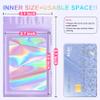 100 Pieces Resealable Mylar Smell Proof Bags, Holographic Packaging Bags, Resealable Zipper Bags with Clear Window for Food Storage and Lip Gloss, view 2