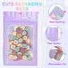 100 Pieces Resealable Mylar Smell Proof Bags, Holographic Packaging Bags, Resealable Zipper Bags with Clear Window for Food Storage and Lip Gloss, view 3