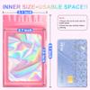 100 Mylar Resealable Bags Odor Resistant Holographic Packaging Bags Resealable Zippered Bags with Window for Food Storage and Storage view 2