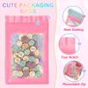 100 Mylar Resealable Bags Odor Resistant Holographic Packaging Bags Resealable Zippered Bags with Window for Food Storage and Storage view 3