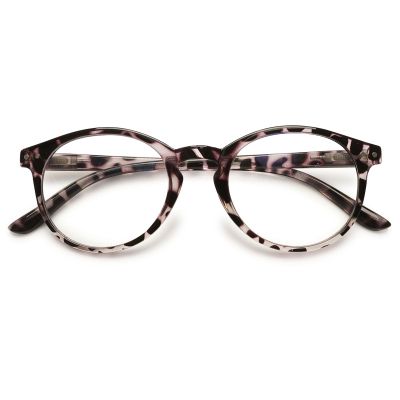 MAGIMODAC Ladies Anti Blue Light Reading Glasses Round Oval Lightweight Eyeglasses Women Readers Glasses +1.0 +1.25 +1.5 +1.75 +2.0 +2.25 +2.5 +2.75 +3.0 +3.5 +4.0 (Grey Tortoiseshell, 4.00)