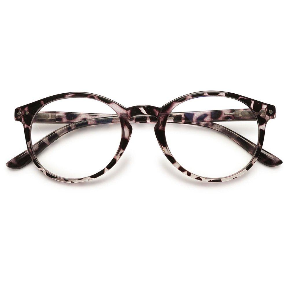 MAGIMODAC Ladies Anti Blue Light Reading Glasses Round Oval Lightweight Eyeglasses Women Readers Glasses +1.0 +1.25 +1.5 +1.75 +2.0 +2.25 +2.5 +2.75 +3.0 +3.5 +4.0 (Grey Tortoiseshell, 4.00)