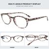 MAGIMODAC Ladies Anti Blue Light Reading Glasses Round Oval Lightweight Eyeglasses Women Readers Glasses +1.0 +1.25 +1.5 +1.75 +2.0 +2.25 +2.5 +2.75 +3.0 +3.5 +4.0 (Grey Tortoiseshell, 4.00) view 3