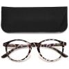 MAGIMODAC Ladies Anti Blue Light Reading Glasses Round Oval Lightweight Eyeglasses Women Readers Glasses +1.0 +1.25 +1.5 +1.75 +2.0 +2.25 +2.5 +2.75 +3.0 +3.5 +4.0 (Grey Tortoiseshell, 4.00) view 4