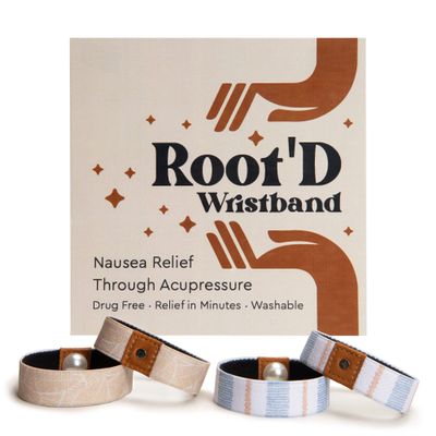 Root'd Anti Nausea Wristband | Motion Sickness Bands, Morning Sickness Relief - Sea Bands for Motion Sickness & Travel, Pregnancy Nausea Relief Band (Medium)