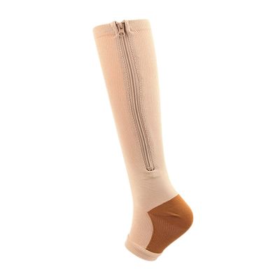 3 Pairs Compression Socks Toeless Medical Zip Sock15-20mmHg Leg Support Woman Man Open Toe Knee