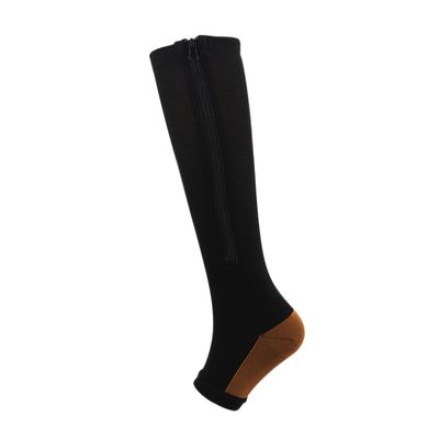 3 Pairs Compression Socks Toeless Medical Zip Sock15-20mmHg Leg Support Woman Man Open Toe Knee