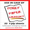 Use in Case of Toilet Paper Emergency | 53 1-Ply Sheets Toilet Paper Emergency Reserve Quarantine 2020-2022: Funny Blank Journal Spoofing the Toilet ... Novelty Gift, Birthday, Father's Day gift. view 1