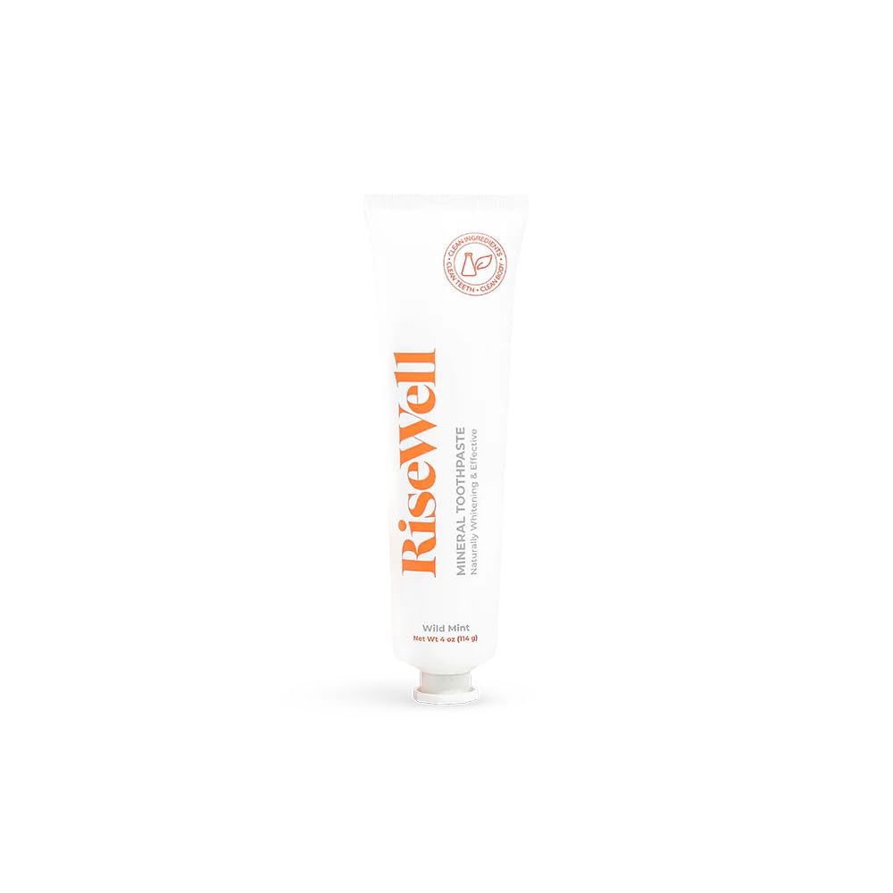 RiseWell Mineral Toothpaste - All Natural Toothpaste with Hydroxyapatite - Made in The USA, No Added Fluoride, SLS-Free - for a Stronger and Healthier Teeth, Wild Mint 4 Oz