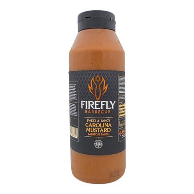 Firefly Barbecue South Carolina Mustard BBQ Sauce - Sweet & Tangy Barbecue Sauce with Honey & Apple - Versatile Grilling Condiment for Burgers & Brisket 1l