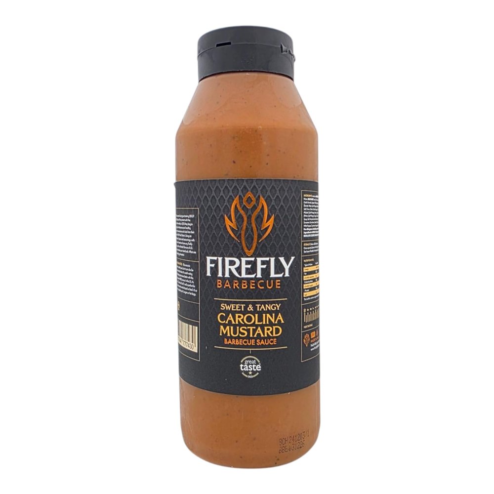 Firefly Barbecue South Carolina Mustard BBQ Sauce - Sweet & Tangy Barbecue Sauce with Honey & Apple - Versatile Grilling Condiment for Burgers & Brisket 1l