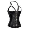 Christmas Babydoll Lingerie Sexy Halter Leather Gothic Corselet Clubwear Dancerwear Clothing Waist Trainer Underbust Plus Size-Black_L view 2