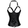 Christmas Babydoll Lingerie Sexy Halter Leather Gothic Corselet Clubwear Dancerwear Clothing Waist Trainer Underbust Plus Size-Black_L view 3
