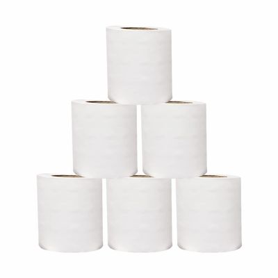 (6 Rolls) - Toilet Roll 2 Ply White Toilet Paper 22M Length x 10cm Width Approx Loo Tissue Roll, Eco Friendly Non Blocking Soft & Strong Hygiene Unsented Toilet Paper Bathroom Tissues (125 Sheets)