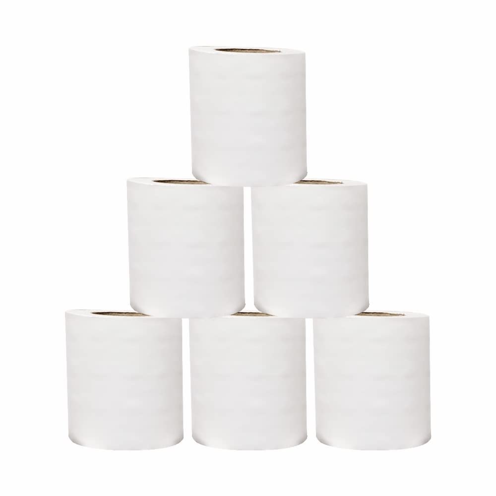 (6 Rolls) - Toilet Roll 2 Ply White Toilet Paper 22M Length x 10cm Width Approx Loo Tissue Roll, Eco Friendly Non Blocking Soft & Strong Hygiene Unsented Toilet Paper Bathroom Tissues (125 Sheets)